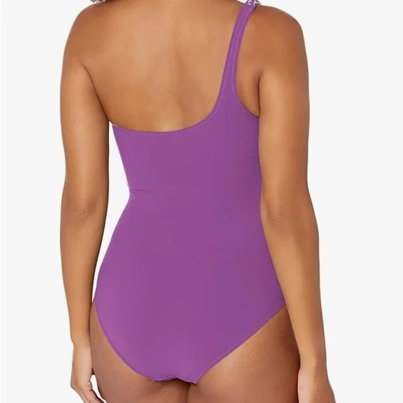 Gottex Women's Standard Kundala Shoulder Ruffle One Piece,Warm Purple